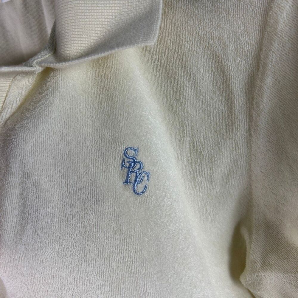 Sporty & Rich Terry Cloth Monogram Polo Shirt XS - Picture 10 of 11